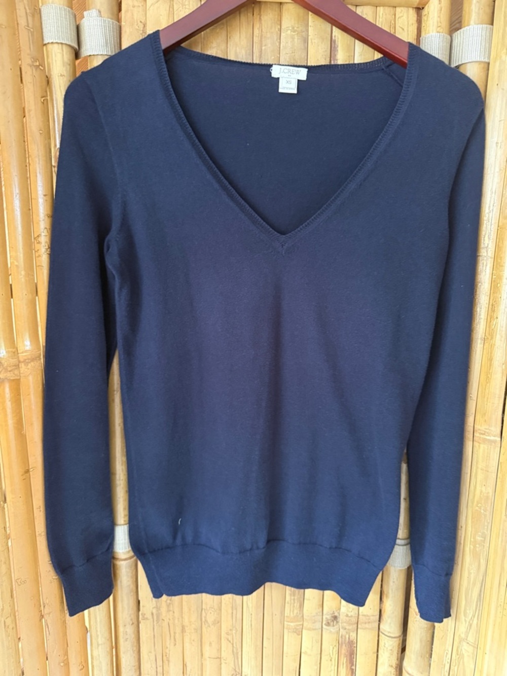 J. Crew Navy V-Neck Lightweight Knit Sweater